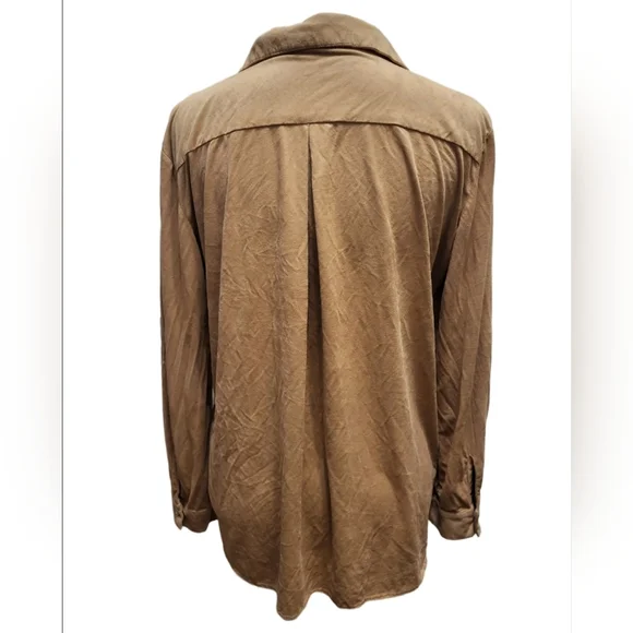 Kay Celine Tan Lace-Up Blouse - Picture 4 of 7